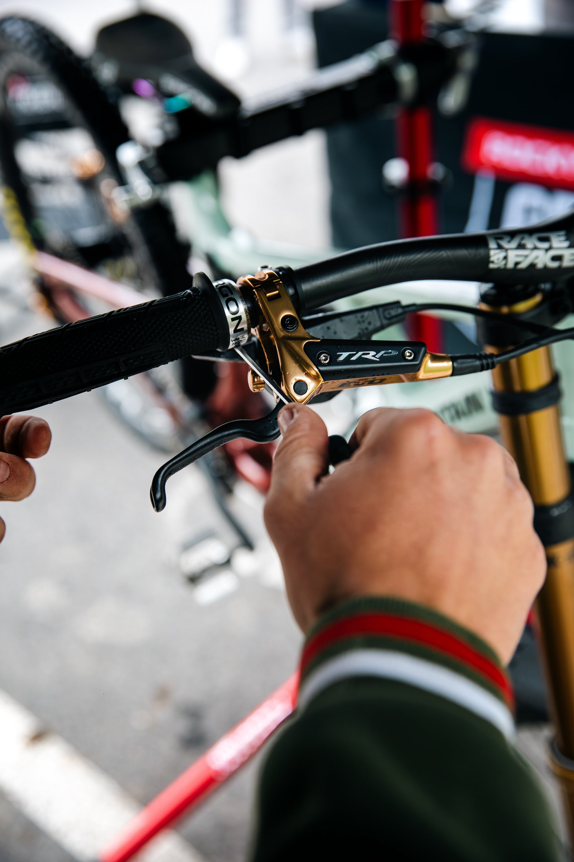 hand mountaing a TRP MTB brake