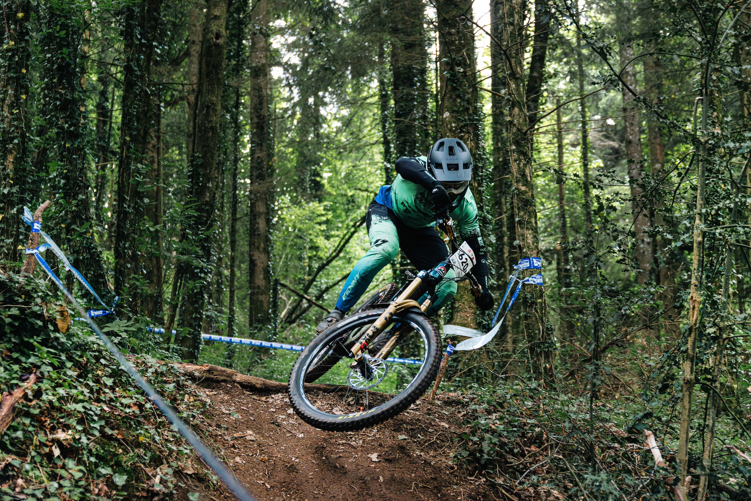 TRP bicycle components in action on a mountain bike