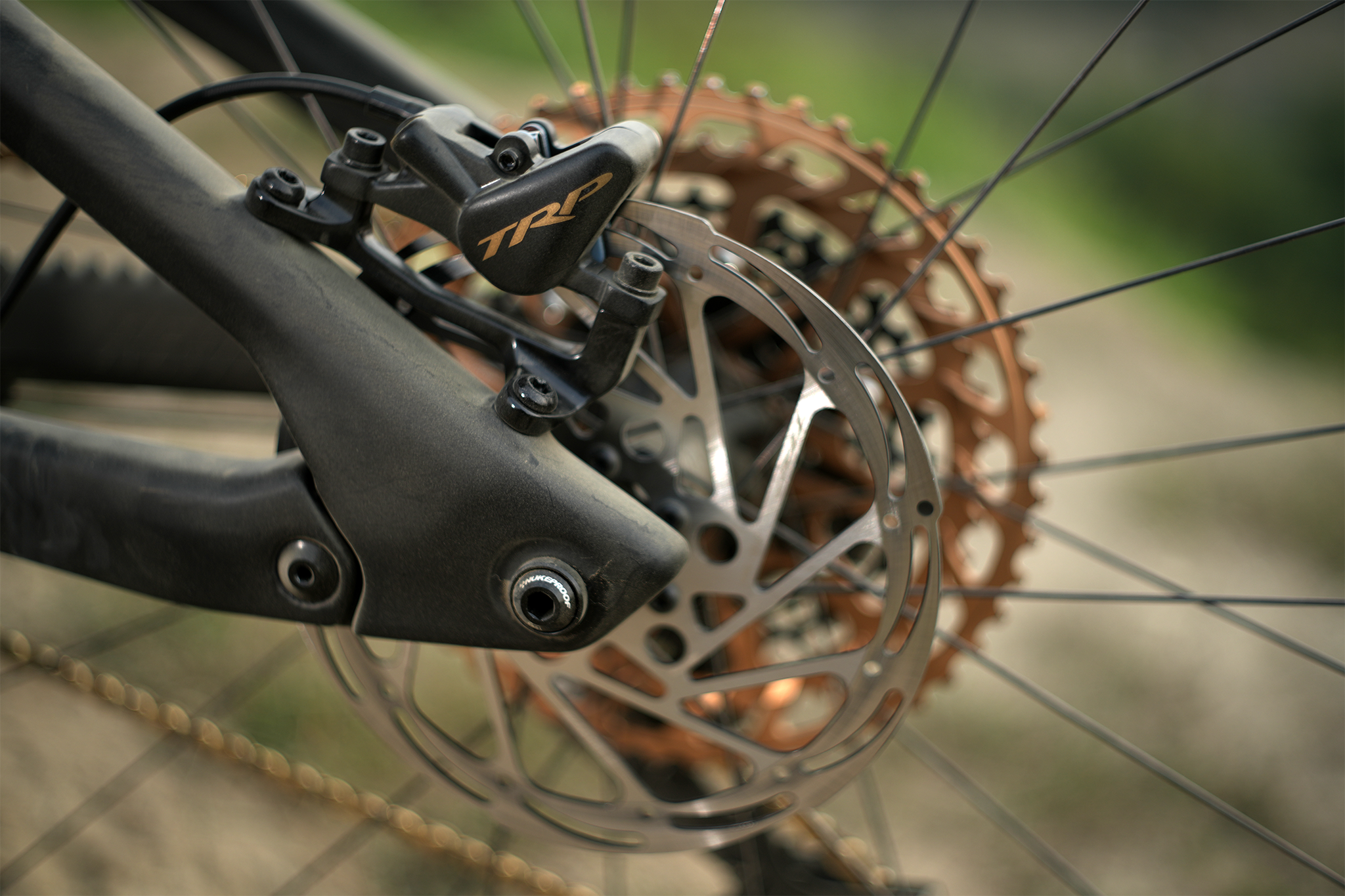 showing rear bracket of EVO and rotors