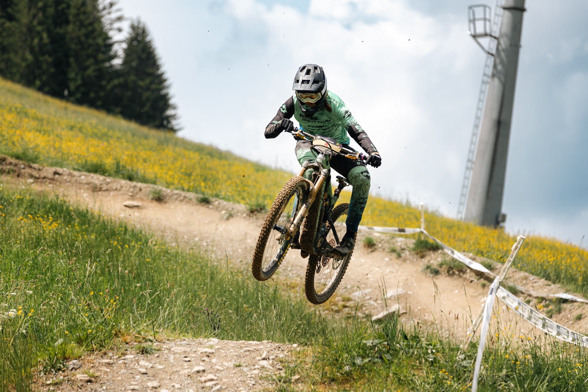 TRP bicycle components in action on a mountain bike