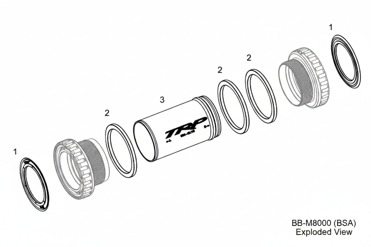 TRP M8000 bottom bracket for mountain bike and road bike frame compatibility - precision bearing system"