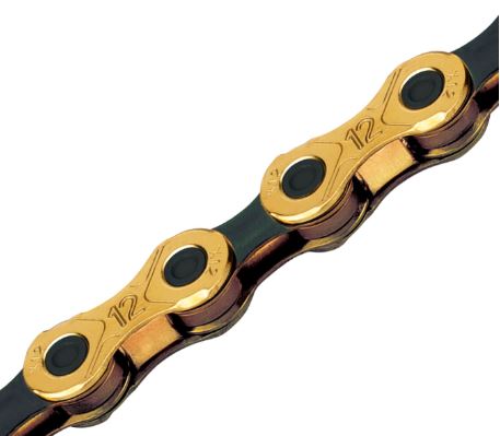 TRP EVO 12-speed chain with black and gold coating