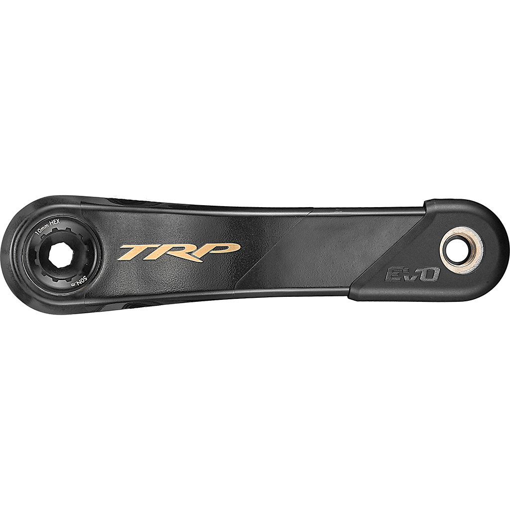 TRP EVO carbon fibre crankset in gold finish - lightweight performance for  road and gravel cycling"