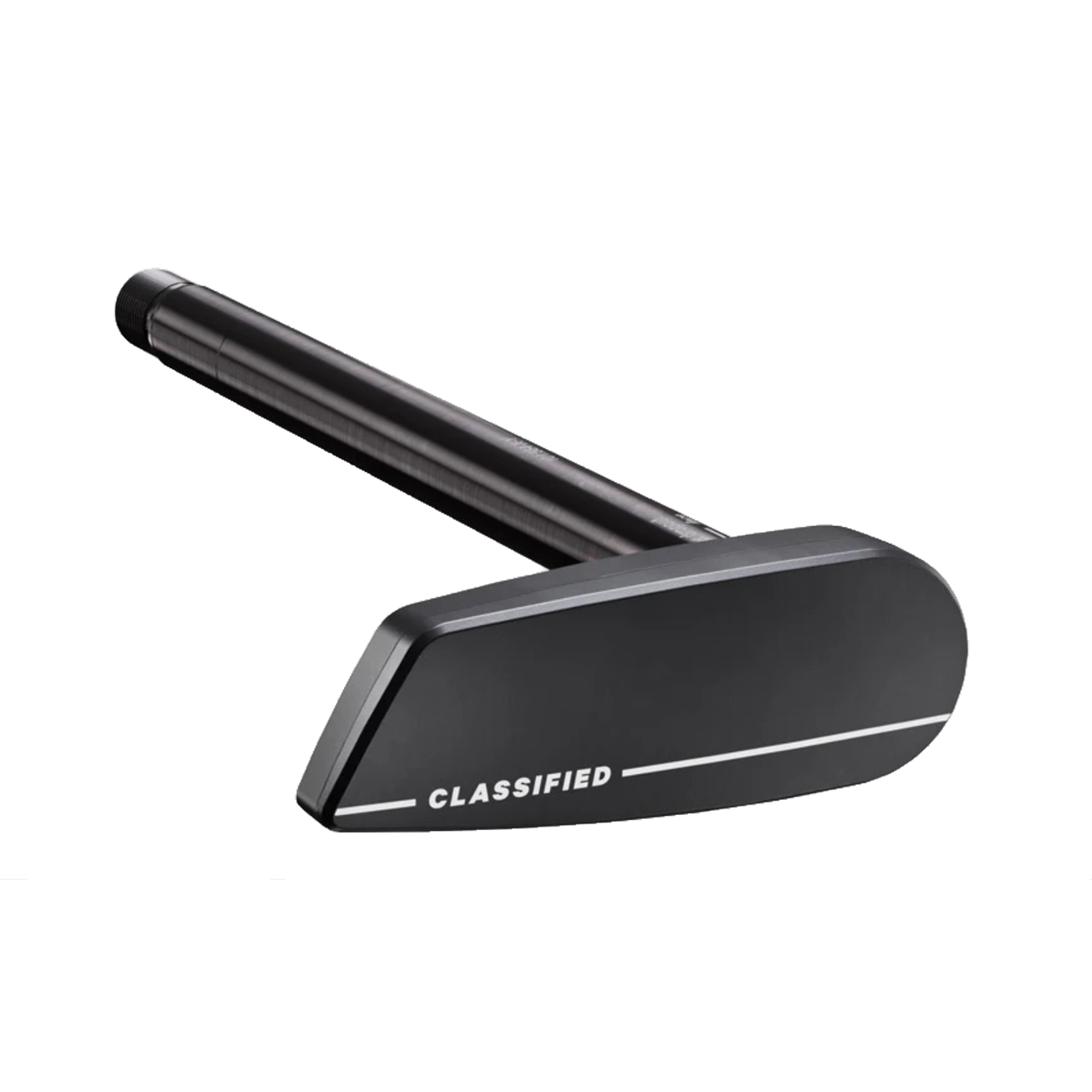 A black Classified smart thru-axle for bicycles with a wireless VISTAR gear shifting system.