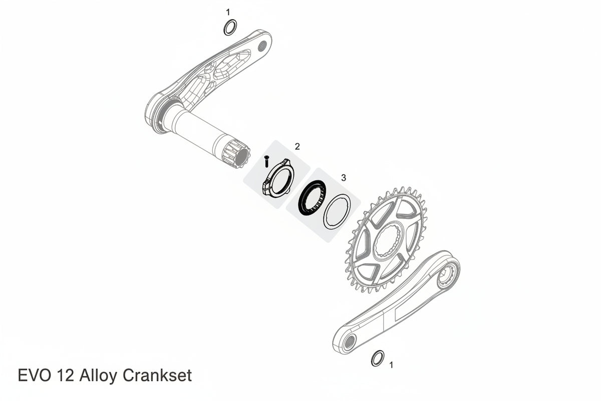 TRP EVO FC-M8050 crankset for 12-speed drivetrain systems - mountain bike performance components"