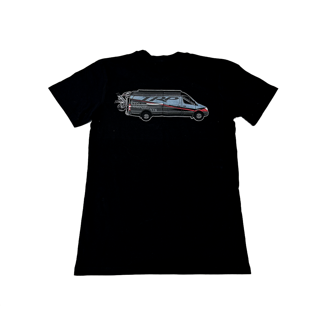 TRP Van2 cycling t-shirt back design featuring mountain bike and cycling lifestyle graphics