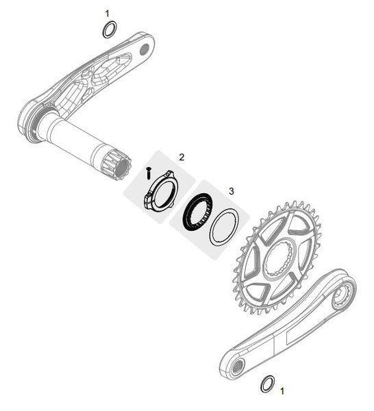 TRP Cycling | EVO Alloy Mountain Bike Crankset Small Parts