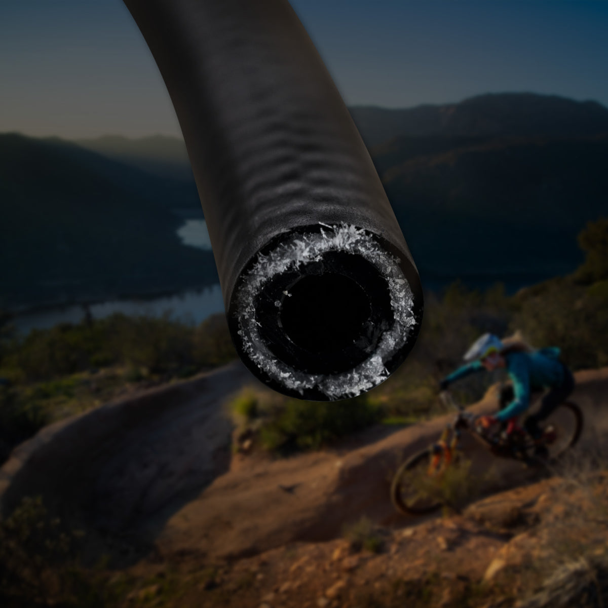 TRP DH-R EVO 5mm brake hose mobile view - advanced hydraulic line technology for mountain bike braking